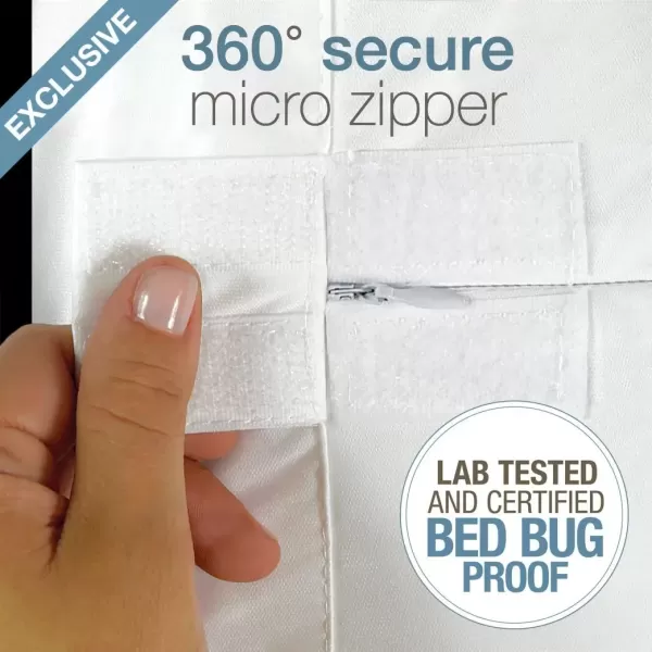 imageSafeRest Zippered Mattress Protector  Premium 6 Inch Waterproof Mattress Cover for Bed  Breathable ampamp Noiseless Washable Mattress Encasement  CribQueen 69