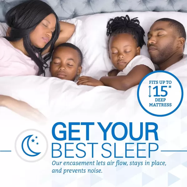imageSafeRest Zippered Mattress Protector  Premium 6 Inch Waterproof Mattress Cover for Bed  Breathable ampamp Noiseless Washable Mattress Encasement  CribFull 1215