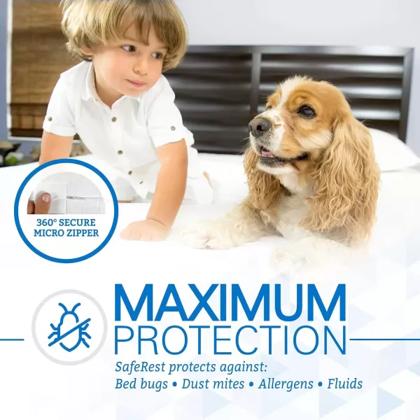 imageSafeRest Zippered Mattress Protector  Premium 6 Inch Waterproof Mattress Cover for Bed  Breathable ampamp Noiseless Washable Mattress Encasement  CribCali K 1518