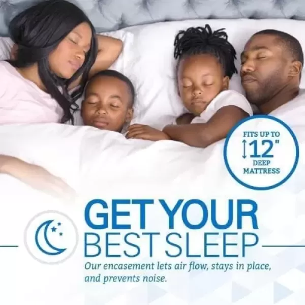 imageSafeRest Zippered Mattress Protector  Premium 6 Inch Waterproof Mattress Cover for Bed  Breathable ampamp Noiseless Washable Mattress Encasement  CribTwin 912