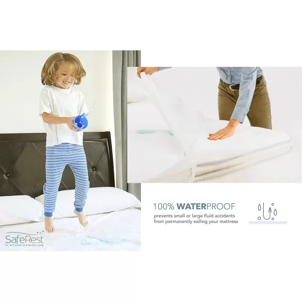 imageSafeRest Zippered Mattress Protector  Premium 6 Inch Waterproof Mattress Cover for Bed  Breathable ampamp Noiseless Washable Mattress Encasement  CribTwinXL 912