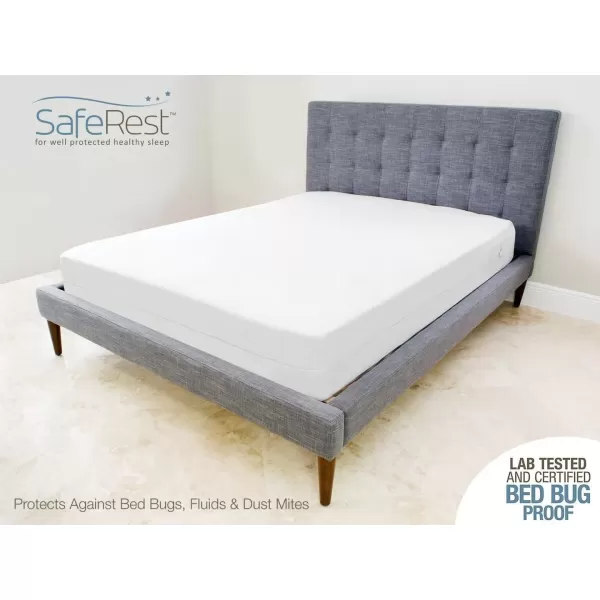 imageSafeRest Zippered Mattress Protector  Premium 6 Inch Waterproof Mattress Cover for Bed  Breathable ampamp Noiseless Washable Mattress Encasement  CribQueen 1215