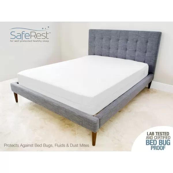 imageSafeRest Zippered Mattress Protector  Premium 6 Inch Waterproof Mattress Cover for Bed  Breathable ampamp Noiseless Washable Mattress Encasement  CribQueen 69