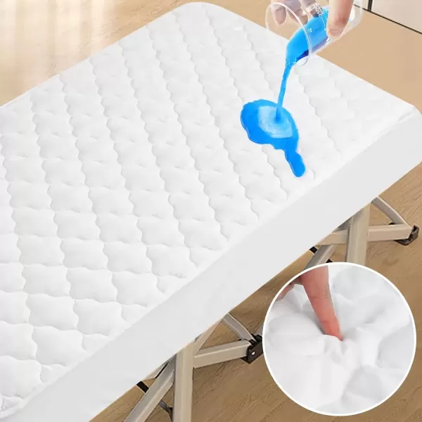 imageTwin Mattres Protector Pad Waterproof Quilted Breathable ampamp Cooling Twin Size Mattress Topper Cover Fitted for Kids with Deep Pocket Up to 14quot for Single Bed GrayWhite