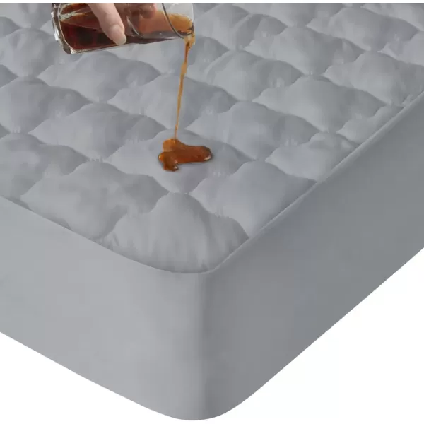 imageTwin Mattres Protector Pad Waterproof Quilted Breathable ampamp Cooling Twin Size Mattress Topper Cover Fitted for Kids with Deep Pocket Up to 14quot for Single Bed GrayGray