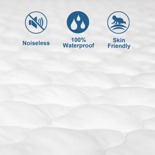 imageTwin Mattres Protector Pad Waterproof Quilted Breathable ampamp Cooling Twin Size Mattress Topper Cover Fitted for Kids with Deep Pocket Up to 14quot for Single Bed GrayWhite