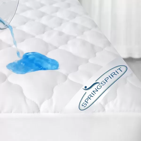 imageTwin Mattres Protector Pad Waterproof Quilted Breathable ampamp Cooling Twin Size Mattress Topper Cover Fitted for Kids with Deep Pocket Up to 14quot for Single Bed GrayWhite