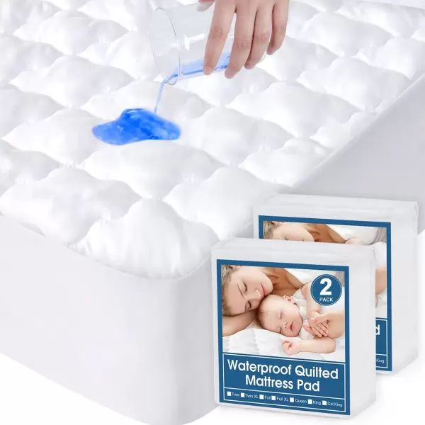 imageTwin Mattres Protector Pad Waterproof Quilted Breathable ampamp Cooling Twin Size Mattress Topper Cover Fitted for Kids with Deep Pocket Up to 14quot for Single Bed GrayWhite