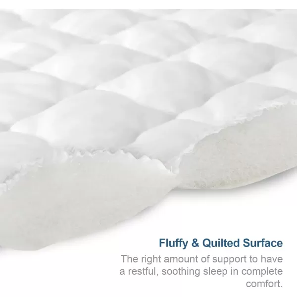 imageTwin Mattres Protector Pad Waterproof Quilted Breathable ampamp Cooling Twin Size Mattress Topper Cover Fitted for Kids with Deep Pocket Up to 14quot for Single Bed GrayWhite