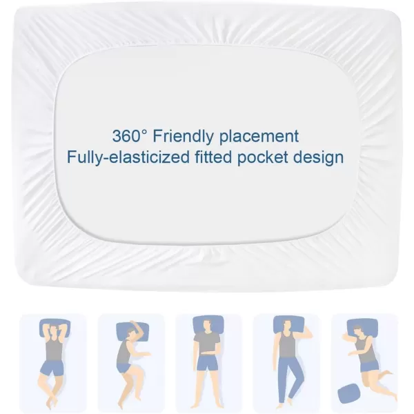 imageTwin Mattres Protector Pad Waterproof Quilted Breathable ampamp Cooling Twin Size Mattress Topper Cover Fitted for Kids with Deep Pocket Up to 14quot for Single Bed GrayWhite