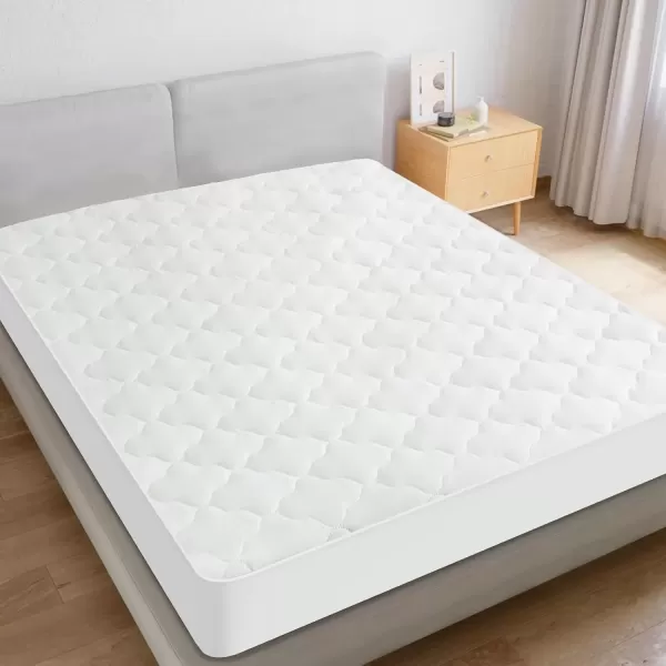imageTwin Mattres Protector Pad Waterproof Quilted Breathable ampamp Cooling Twin Size Mattress Topper Cover Fitted for Kids with Deep Pocket Up to 14quot for Single Bed GrayWhite