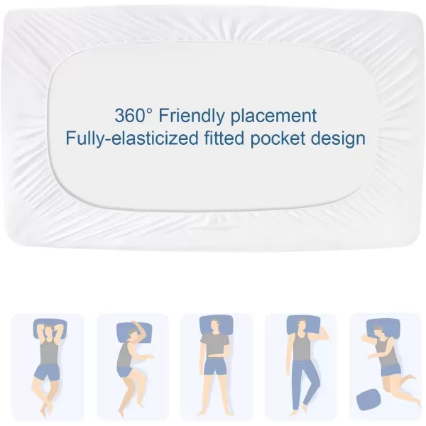imageTwin Mattres Protector Pad Waterproof Quilted Breathable ampamp Cooling Twin Size Mattress Topper Cover Fitted for Kids with Deep Pocket Up to 14quot for Single Bed GrayWhite