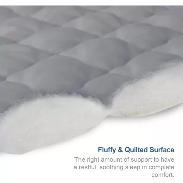 imageTwin Mattres Protector Pad Waterproof Quilted Breathable ampamp Cooling Twin Size Mattress Topper Cover Fitted for Kids with Deep Pocket Up to 14quot for Single Bed GrayGray