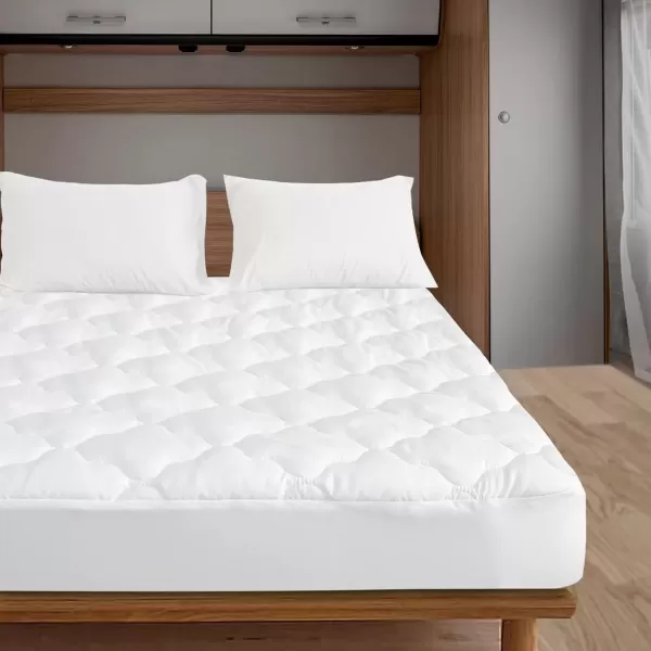 imageTwin Mattres Protector Pad Waterproof Quilted Breathable ampamp Cooling Twin Size Mattress Topper Cover Fitted for Kids with Deep Pocket Up to 14quot for Single Bed GrayWhite