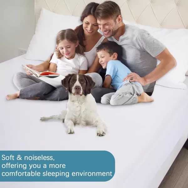 imageTwin Zippered Mattress Protector Waterproof 3457913Inches Low Profile Mattress Encasement ampamp Mattress Cover for Kids 6 Sides Wrapping Box Spring Cover Smooth ampamp BreathableFull XL