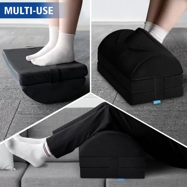 imageXXL20in Foot Rest for Under Desk at Work with 3 Adjustable Heights Foot Stool with Bamboo Charcoal Foam Feet Warm Pocket Footrest for Office Gaming Chair for Leg Support BlackBlack