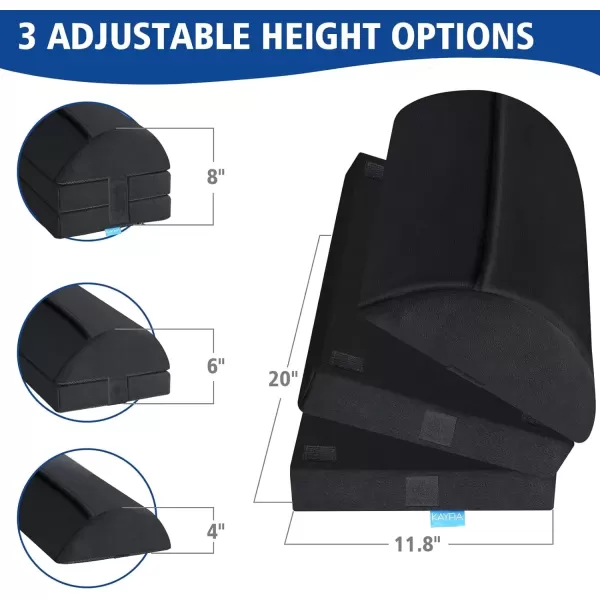 imageXXL20in Foot Rest for Under Desk at Work with 3 Adjustable Heights Foot Stool with Bamboo Charcoal Foam Feet Warm Pocket Footrest for Office Gaming Chair for Leg Support BlackBlack