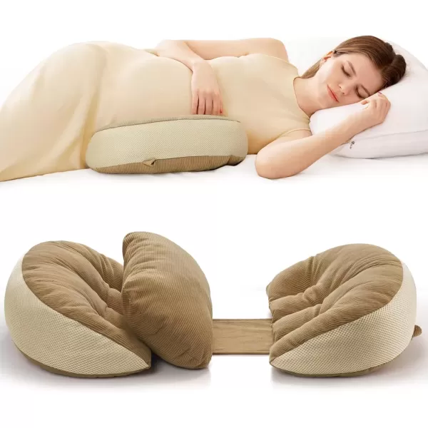 imagePregnancy Pillow Small MaternityPregnancy Body Pillow Support for Back Legs Belly HIPS of Pregnant Women Super Supportive Filling Portable Pillow Pregnancy for Travel Maternity Gift Khaki