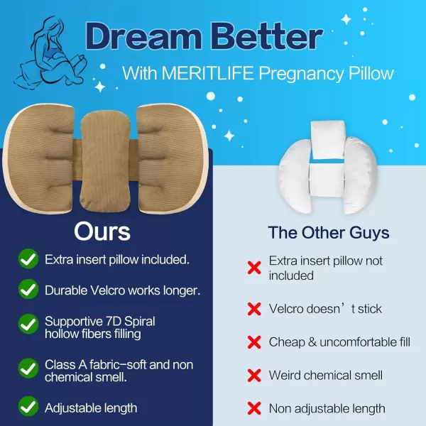 imagePregnancy Pillow Small MaternityPregnancy Body Pillow Support for Back Legs Belly HIPS of Pregnant Women Super Supportive Filling Portable Pillow Pregnancy for Travel Maternity Gift Khaki