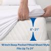 image2 Pack Queen SizeKing Size Premium 100 Waterproof Mattress ProtectorCooling Breathable Mattress Pad Cover Fitted Sheet Style821quot Extra Deep Pocket Washable Noiseless
