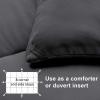 imageMERITLIFE Oversized King Comforter All Season Quilted Down Alternative Bed Comforter Cooling 2100 Series Reversible Lightweight Breathable Duvet Insert with Corner TabsDark Grey98quotx116quotDark Grey