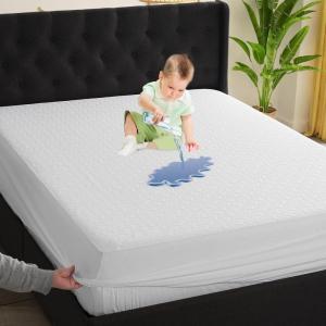 image2 Pack Queen SizeFull Size Premium 100 Waterproof Queen Mattress Protector4D Air Cooling 300GSM Mattress Pad CoverBreathable AllRound 360 Bed Mattress Topper Protection Noiseless Vinyl Free