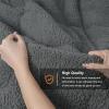 imageMERITLIFE Luxury Fluffy Black Queen Comforter Set Micromink Sherpa Comforter 3 Pcs Bed Set Queen Size DoubleSided 1 Warm Fleece Comforter 2 PillowcasesWashableBlack Grey88quotx88quotBlack