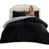imageMERITLIFE Luxury Fluffy Black Queen Comforter Set Micromink Sherpa Comforter 3 Pcs Bed Set Queen Size DoubleSided 1 Warm Fleece Comforter 2 PillowcasesWashableBlack Grey88quotx88quotBlack