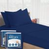 imageSPRINGSPIRIT Cot Sheets 30quot x 75quot x 9quot 4 Piece Cot Sheet Set Cot Size Fitted Sheets with Narrow TwinCamp BunkRvs BunkGuest BedsTrifold Mattress GreyNavy