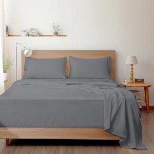 imageSPRINGSPIRIT Cot Sheets 30quot x 75quot x 9quot 4 Piece Cot Sheet Set Cot Size Fitted Sheets with Narrow TwinCamp BunkRvs BunkGuest BedsTrifold Mattress GreyGrey