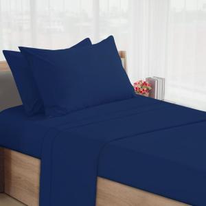 imageSPRINGSPIRIT Cot Sheets 30quot x 75quot x 9quot 4 Piece Cot Sheet Set Cot Size Fitted Sheets with Narrow TwinCamp BunkRvs BunkGuest BedsTrifold Mattress GreyNavy