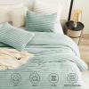 imageCozyLux Fluffy Queen Comforter Set  Super Soft Faux Fur Cream White Comforter Queen Size Warm Fleece Bedding Set 3 Pieces Plush Fuzzy Bed Set 1 Shaggy Comforter 2 PillowcasesSage Green