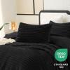 imageCozyLux Fluffy Queen Comforter Set  Super Soft Faux Fur Cream White Comforter Queen Size Warm Fleece Bedding Set 3 Pieces Plush Fuzzy Bed Set 1 Shaggy Comforter 2 PillowcasesBlack