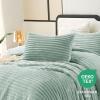 imageCozyLux Fluffy Queen Comforter Set  Super Soft Faux Fur Cream White Comforter Queen Size Warm Fleece Bedding Set 3 Pieces Plush Fuzzy Bed Set 1 Shaggy Comforter 2 PillowcasesSage Green
