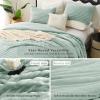 imageCozyLux Fluffy Queen Comforter Set  Super Soft Faux Fur Cream White Comforter Queen Size Warm Fleece Bedding Set 3 Pieces Plush Fuzzy Bed Set 1 Shaggy Comforter 2 PillowcasesSage Green