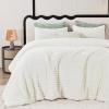 imageCozyLux Fluffy Queen Comforter Set  Super Soft Faux Fur Cream White Comforter Queen Size Warm Fleece Bedding Set 3 Pieces Plush Fuzzy Bed Set 1 Shaggy Comforter 2 PillowcasesCream White