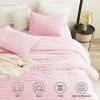 imageCozyLux Fluffy Queen Comforter Set  Super Soft Faux Fur Cream White Comforter Queen Size Warm Fleece Bedding Set 3 Pieces Plush Fuzzy Bed Set 1 Shaggy Comforter 2 PillowcasesPink