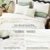 imageCozyLux Fluffy Queen Comforter Set  Super Soft Faux Fur Cream White Comforter Queen Size Warm Fleece Bedding Set 3 Pieces Plush Fuzzy Bed Set 1 Shaggy Comforter 2 PillowcasesCream White
