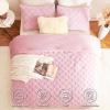imageCozyLux Queen Size Comforter Set Sage Green Fluffy Plush Fleece Comforter with Checkered Pattern Farmhouse Boho Soft Warm Bed Set 3 Pieces 1 Comforter and 2 PillowcasesBlush Pink