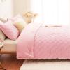 imageCozyLux Queen Size Comforter Set Sage Green Fluffy Plush Fleece Comforter with Checkered Pattern Farmhouse Boho Soft Warm Bed Set 3 Pieces 1 Comforter and 2 PillowcasesBlush Pink