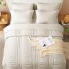 imageCozyLux Queen Comforter Set  7 Pieces Bed in a Bag Beige Comforters Queen Size Bed Set Soft Bedding Set with All Seasons Comforter Sheets Pillowcases ampamp ShamsBeige