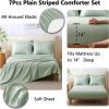 imageCozyLux Queen Comforter Set  7 Pieces Bed in a Bag Beige Comforters Queen Size Bed Set Soft Bedding Set with All Seasons Comforter Sheets Pillowcases ampamp ShamsSage Green