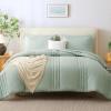 imageCozyLux Queen Comforter Set  7 Pieces Bed in a Bag Beige Comforters Queen Size Bed Set Soft Bedding Set with All Seasons Comforter Sheets Pillowcases ampamp ShamsSage Green