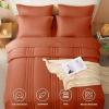 imageCozyLux Queen Comforter Set  7 Pieces Bed in a Bag Beige Comforters Queen Size Bed Set Soft Bedding Set with All Seasons Comforter Sheets Pillowcases ampamp ShamsTerracotta