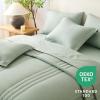 imageCozyLux Queen Comforter Set  7 Pieces Bed in a Bag Beige Comforters Queen Size Bed Set Soft Bedding Set with All Seasons Comforter Sheets Pillowcases ampamp ShamsSage Green