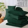 imageCozyLux Queen Comforter Set  7 Pieces Bed in a Bag Beige Comforters Queen Size Bed Set Soft Bedding Set with All Seasons Comforter Sheets Pillowcases ampamp ShamsEmerald Green