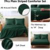 imageCozyLux Queen Comforter Set  7 Pieces Bed in a Bag Beige Comforters Queen Size Bed Set Soft Bedding Set with All Seasons Comforter Sheets Pillowcases ampamp ShamsEmerald Green