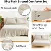 imageCozyLux Queen Comforter Set Beige  7 Pieces Seersucker Bed in a Bag Soft Lightweight Boho Bedding Set with All Season Comforters Queen Size Sheets Pillowcases ampamp ShamsBeige