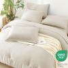 imageCozyLux Queen Comforter Set Beige  7 Pieces Seersucker Bed in a Bag Soft Lightweight Boho Bedding Set with All Season Comforters Queen Size Sheets Pillowcases ampamp ShamsBeige