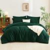 imageCozyLux Queen Comforter Set Beige  7 Pieces Seersucker Bed in a Bag Soft Lightweight Boho Bedding Set with All Season Comforters Queen Size Sheets Pillowcases ampamp ShamsEmerald Green